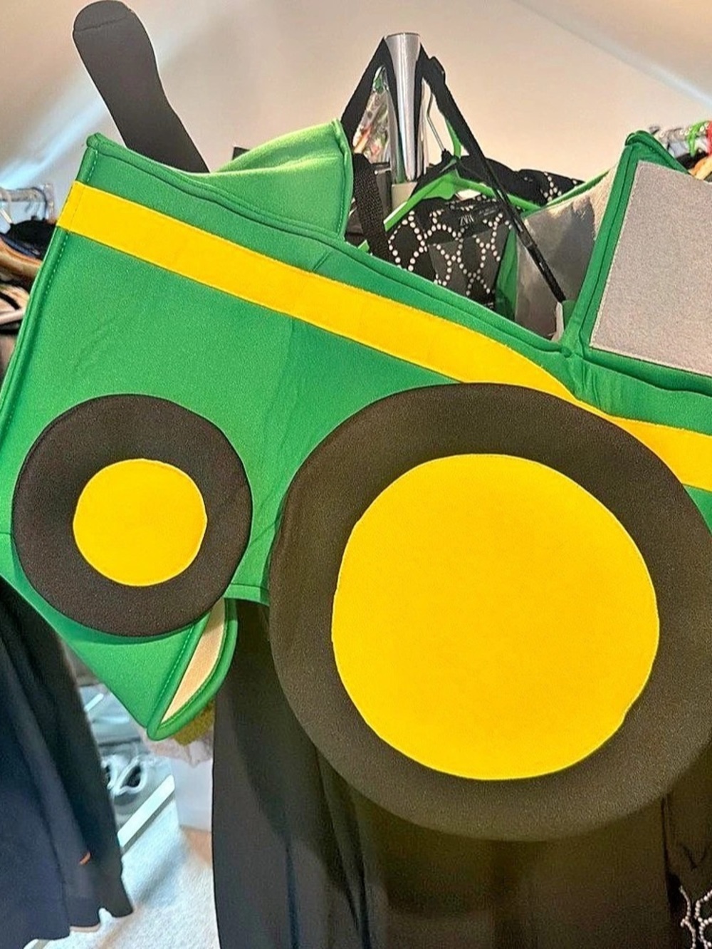 Tractor Costume in Green & Yellow 2-4 year old